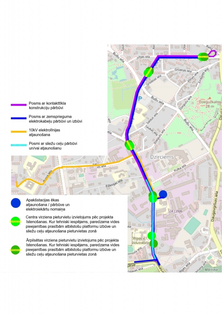 5. tramvaja maršruta infrastruktūras pielāgošanai zemās grīdas tramvaja parametriem posms