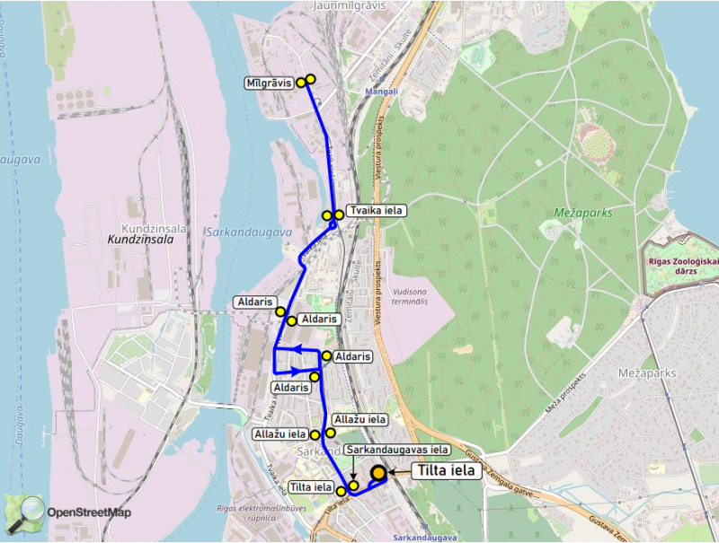 5T autobusa maršruts