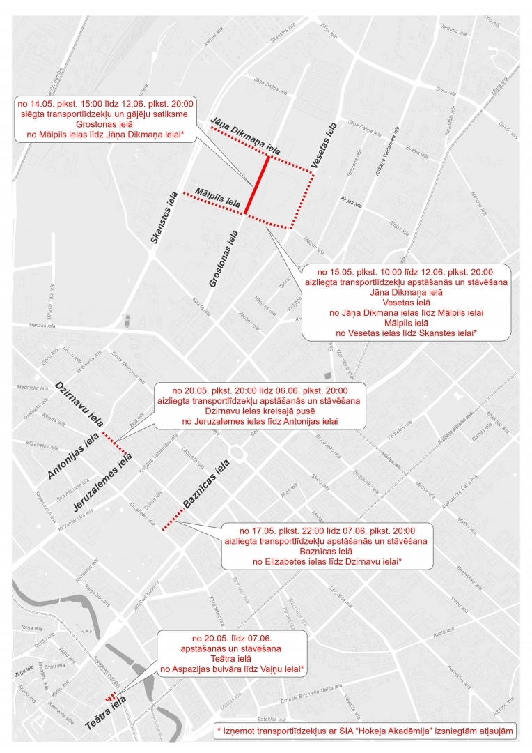 Satiksmes ierobežojumu karte