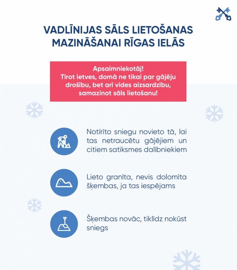 Vadlīnijas sāls lietošanas mazināšanai Rīgas ielās
