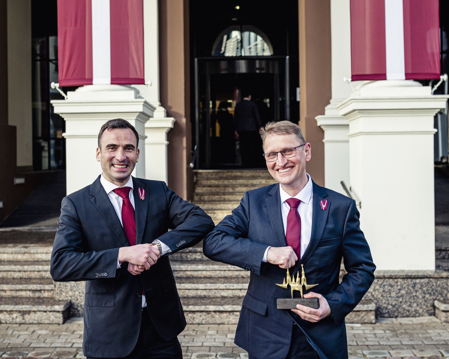 zinātnieks Jānis Kloviņš un Mārtiņ Staķis