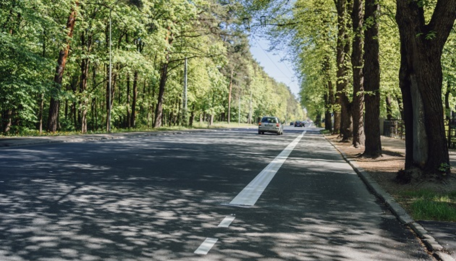 Iela ar uzzīmētu velojoslas apzīmēju