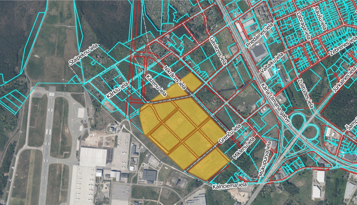 Lidostas Rīga apkaimes karte