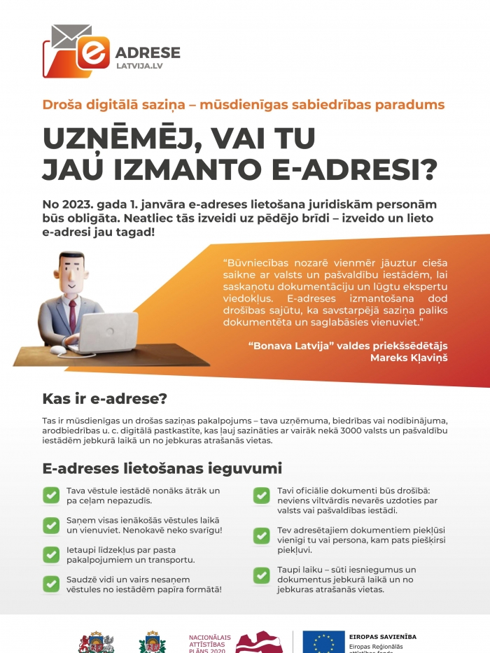 Uzņēmēj vai tu jau izmanto e-adresi?