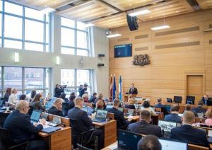 Rīgas domes deputāti sēdē