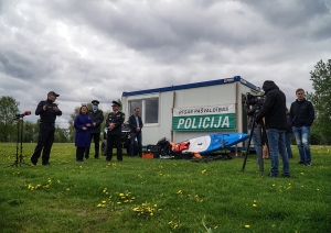 Rīgas domes priekšsēdētāja vietniece Linda Ozola un Pašvaldības policijas pārstāvji