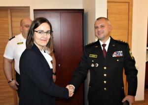 Rīgas domes priekšsēdētāja vietniece Linda Ozola tiekas ar Rīgas pašvaldības policijas priekšnieku Juri Lūkasu 