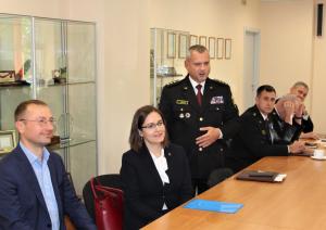 Rīgas domes priekšsēdētāja vietniece Linda Ozola tiekas ar Rīgas pašvaldības policijas priekšnieku Juri Lūkasu 