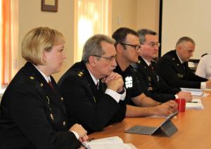 Rīgas domes priekšsēdētāja vietniece Linda Ozola tiekas ar Rīgas pašvaldības policijas priekšnieku Juri Lūkasu 