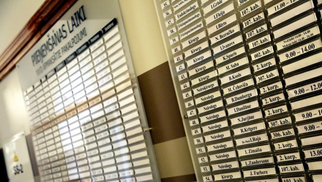 Slimnīcas medicīnas personāla pieņemšanas grafiks